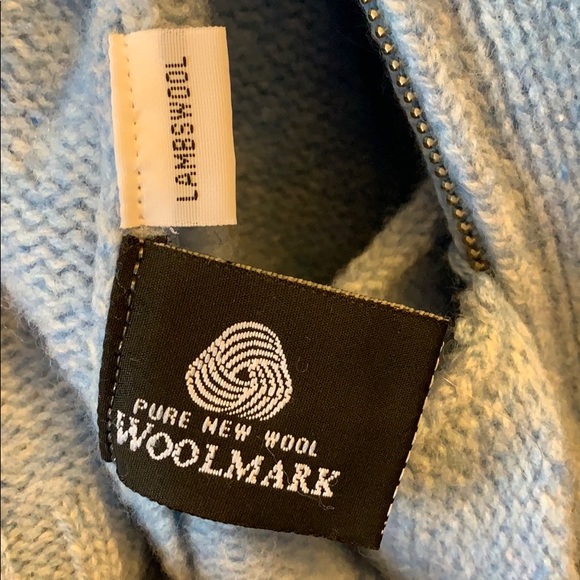 Hardy Crobb's vintage large lamb wool powder blue cardigan vtg woolmark - Picture 3 of 5